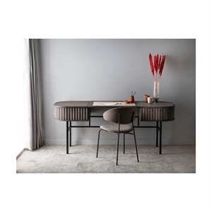 VELVET SKRIVEBORD M/ 2 RUM - LEDNINGSUDTAG - MASSIV ASK/SORT STEL - MÅL: 169 X 54 X 74 CM. - FLERE FARVER